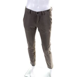 Masons Mens Flat Front 4 Pocket Button Closure Straight Leg Pants Beige Size 46